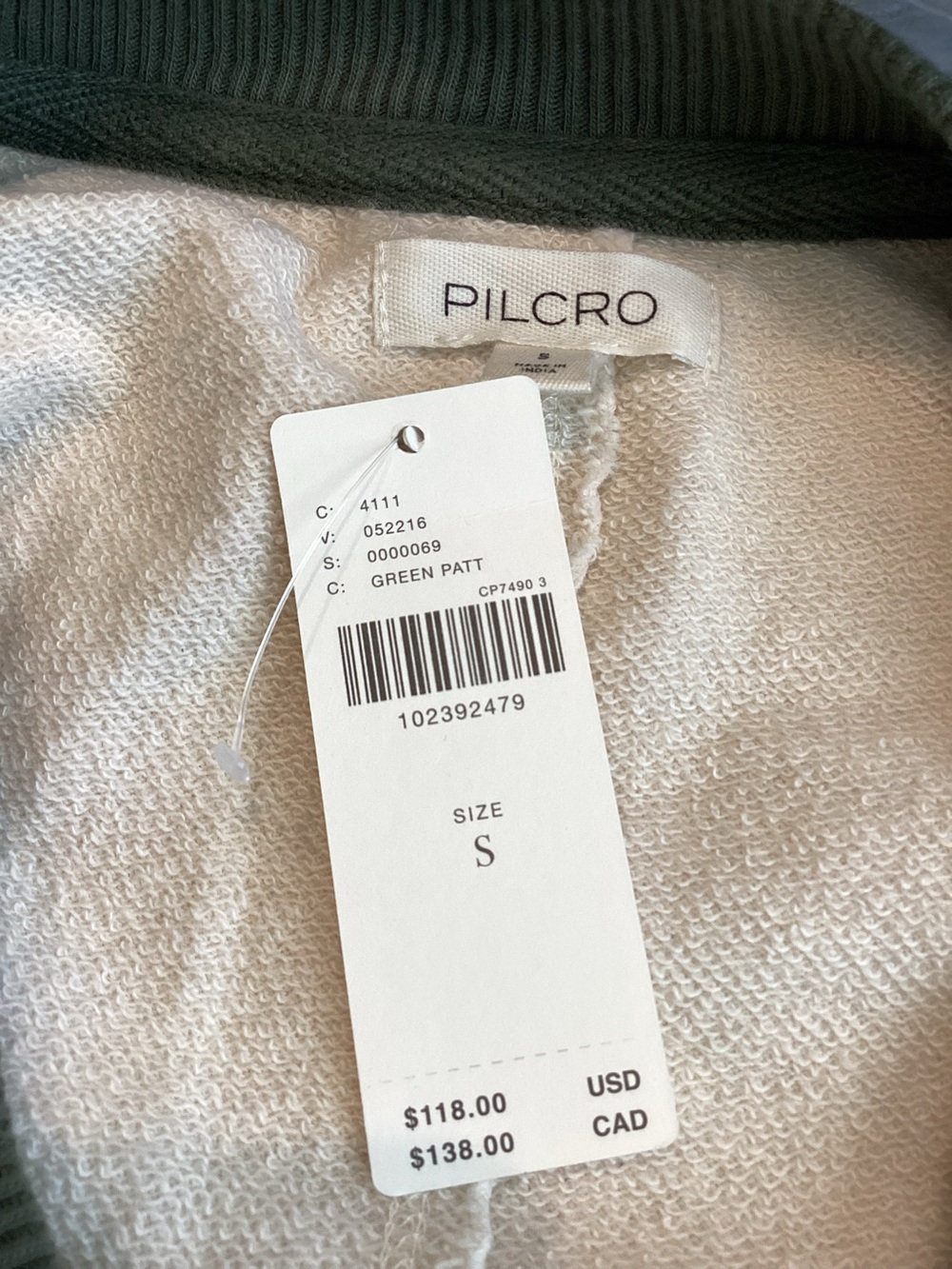 🦆Anthropologie Niki Bubble Embroidered Sweatshirt Pilcro New Duck Camouflage - Picture 13 of 15